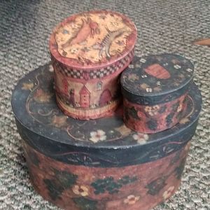 3 vintage boxes
